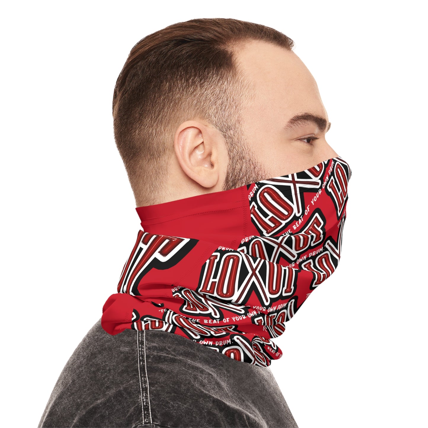 All Over Neck Gaiter w/ Back Logo (Red)