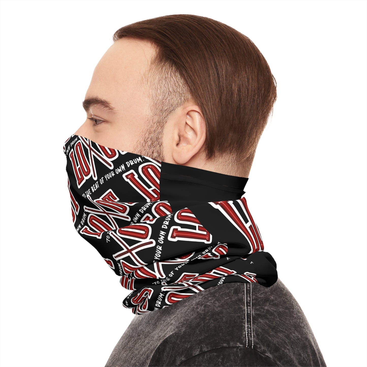 All Over Neck Gaiter w/ Back Logo (Black)