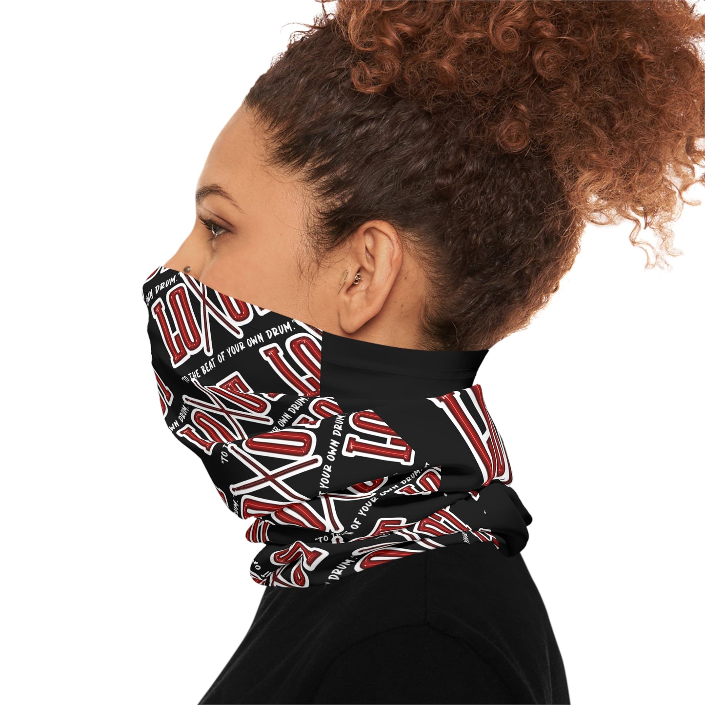 All Over Neck Gaiter w/ Back Logo (Black)