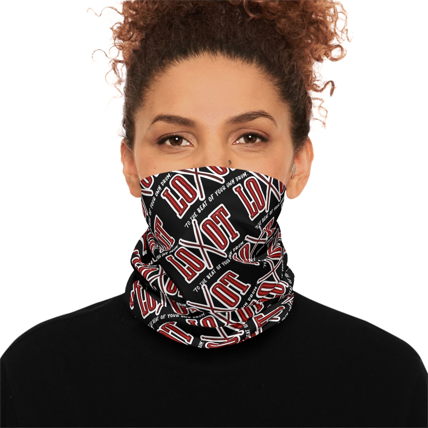 All Over Neck Gaiter w/ Back Logo (Black)