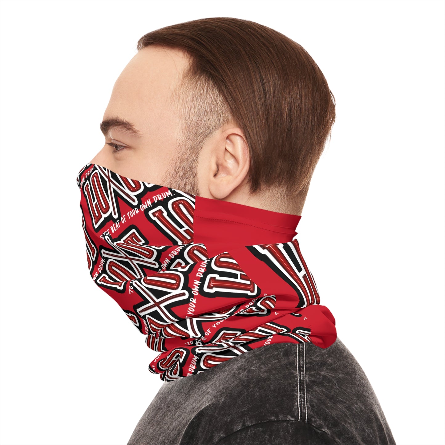 All Over Neck Gaiter w/ Back Logo (Red)