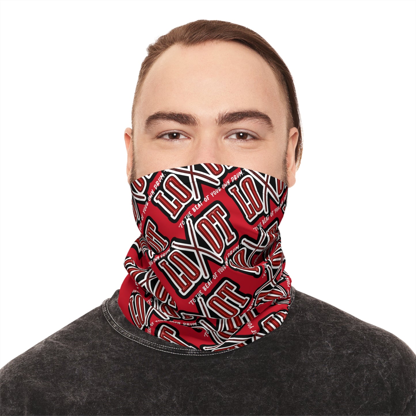 All Over Neck Gaiter w/ Back Logo (Red)