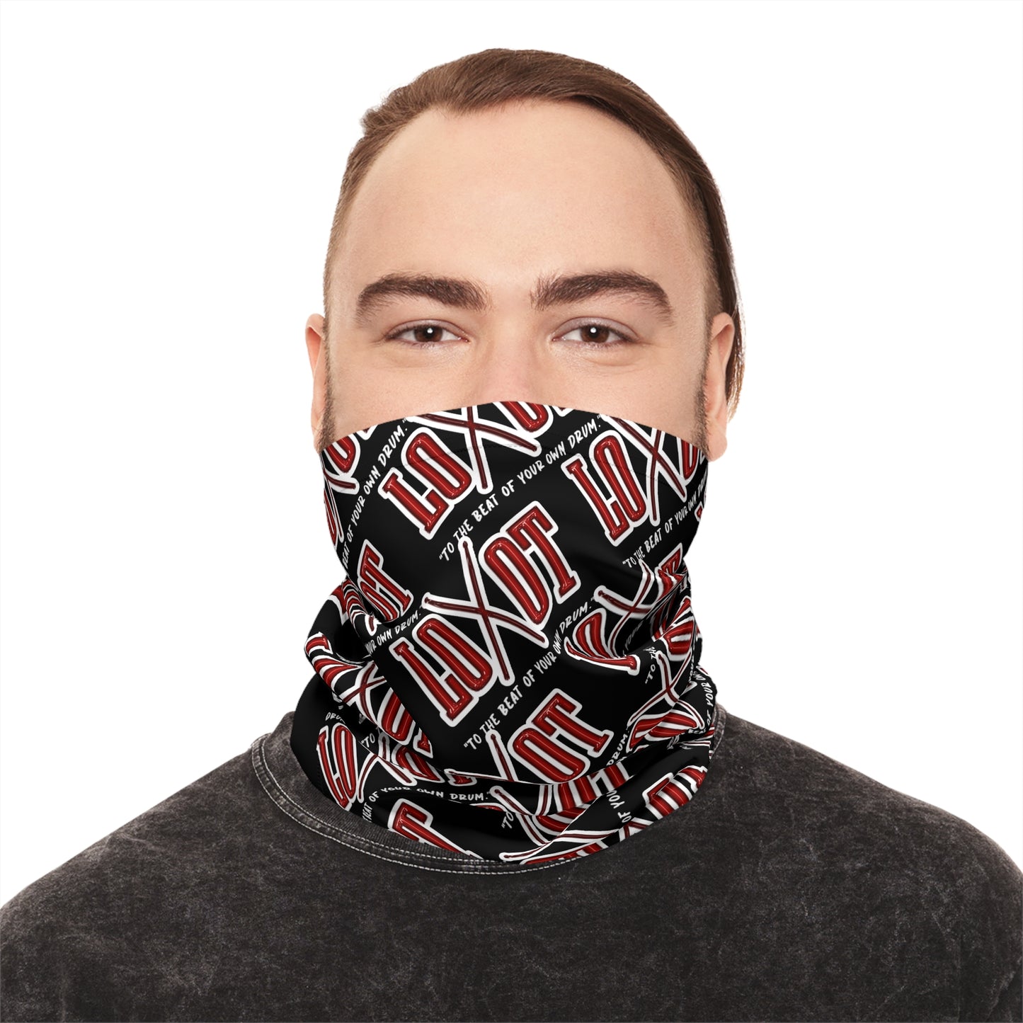 All Over Neck Gaiter  w/ Back Logo (Black)