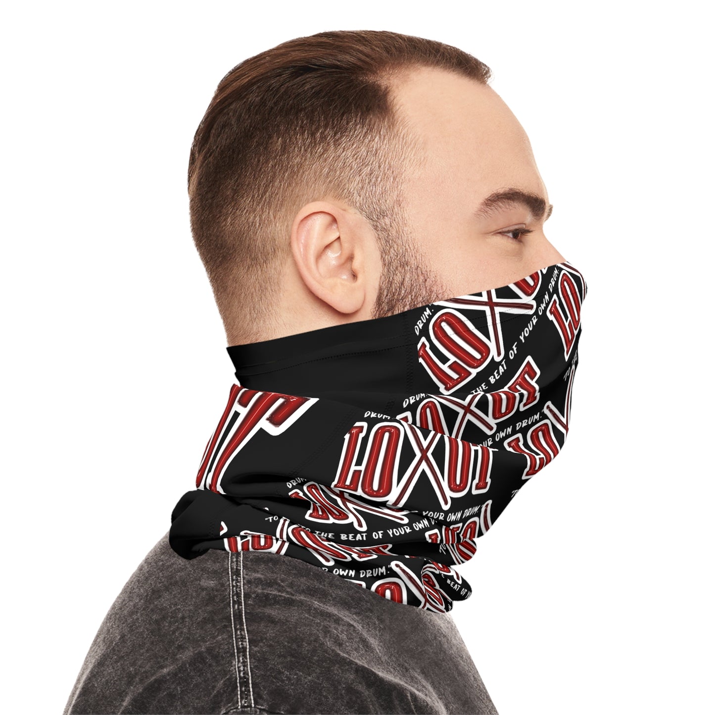 All Over Neck Gaiter  w/ Back Logo (Black)