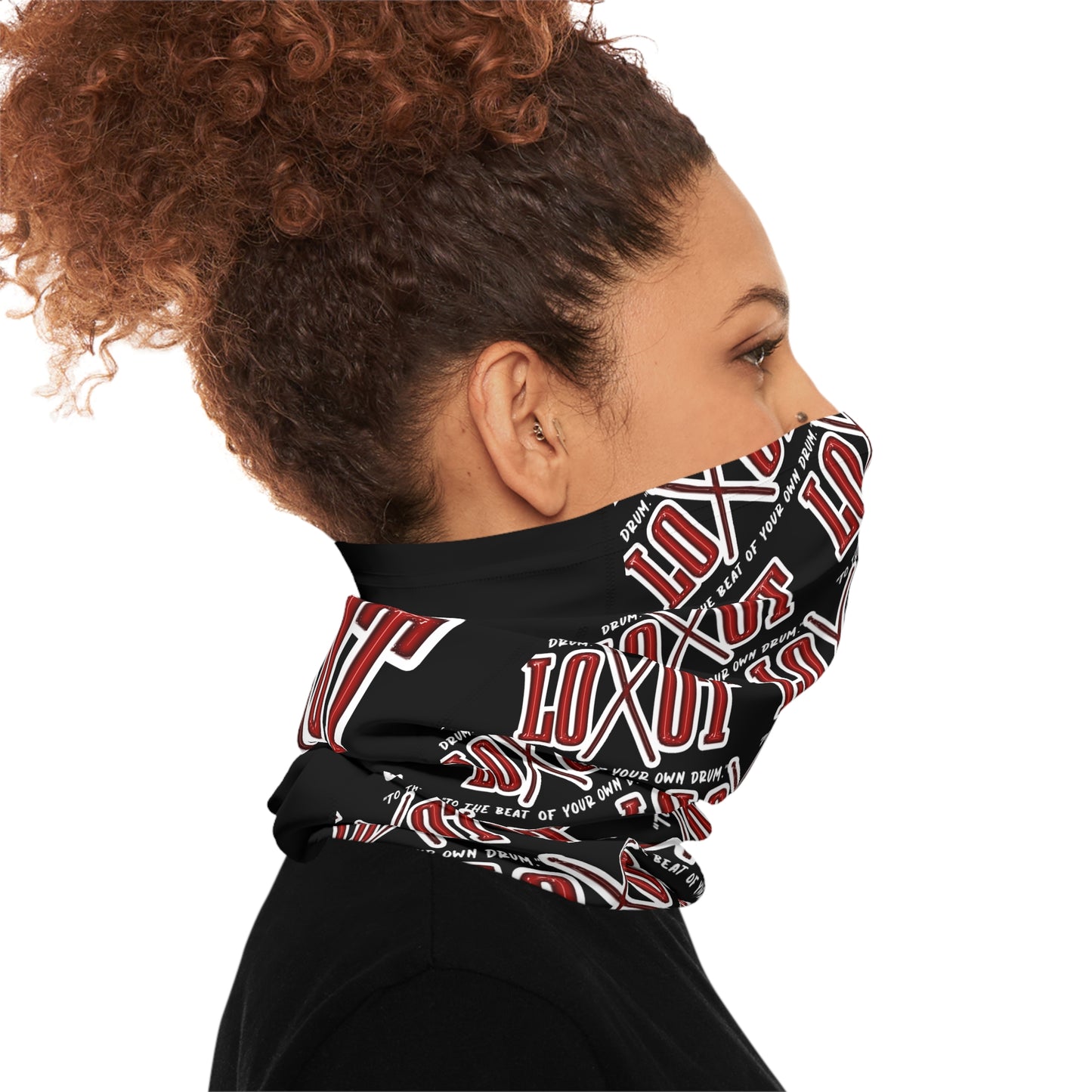 All Over Neck Gaiter  w/ Back Logo (Black)