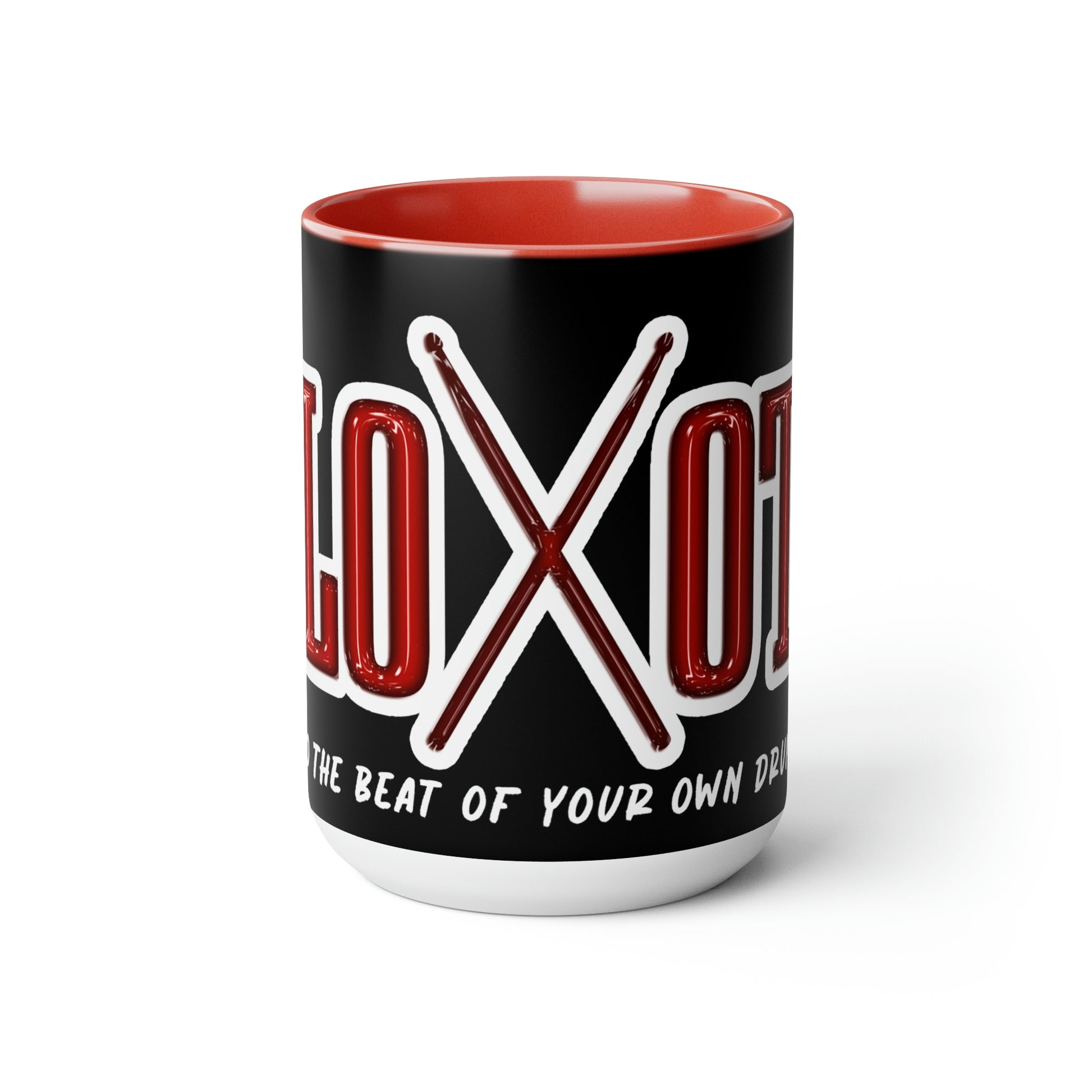 Loot's Mean Mug, (15oz) Black/Red - The LOOT Brand Apparel & Music