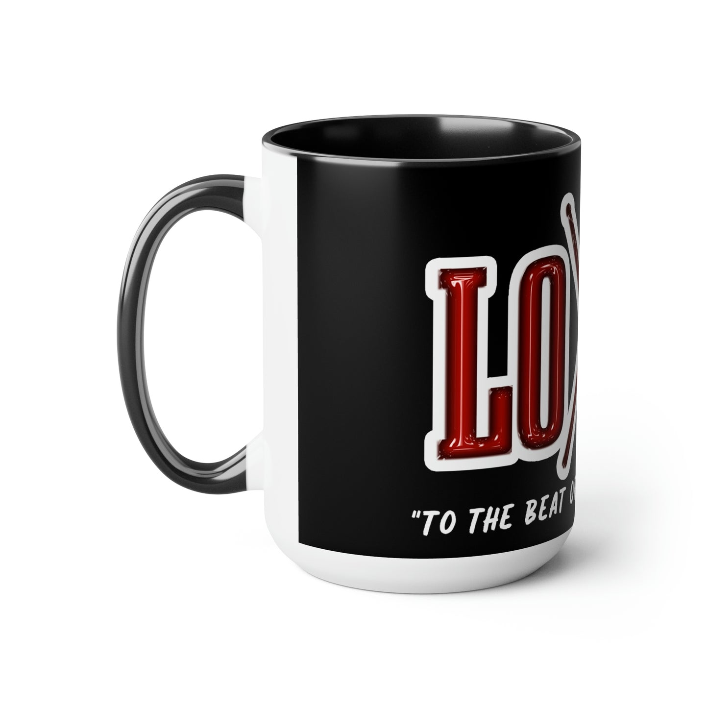 Loot's Mean Mug, (15oz) Black/Red - The LOOT Brand Apparel & Music