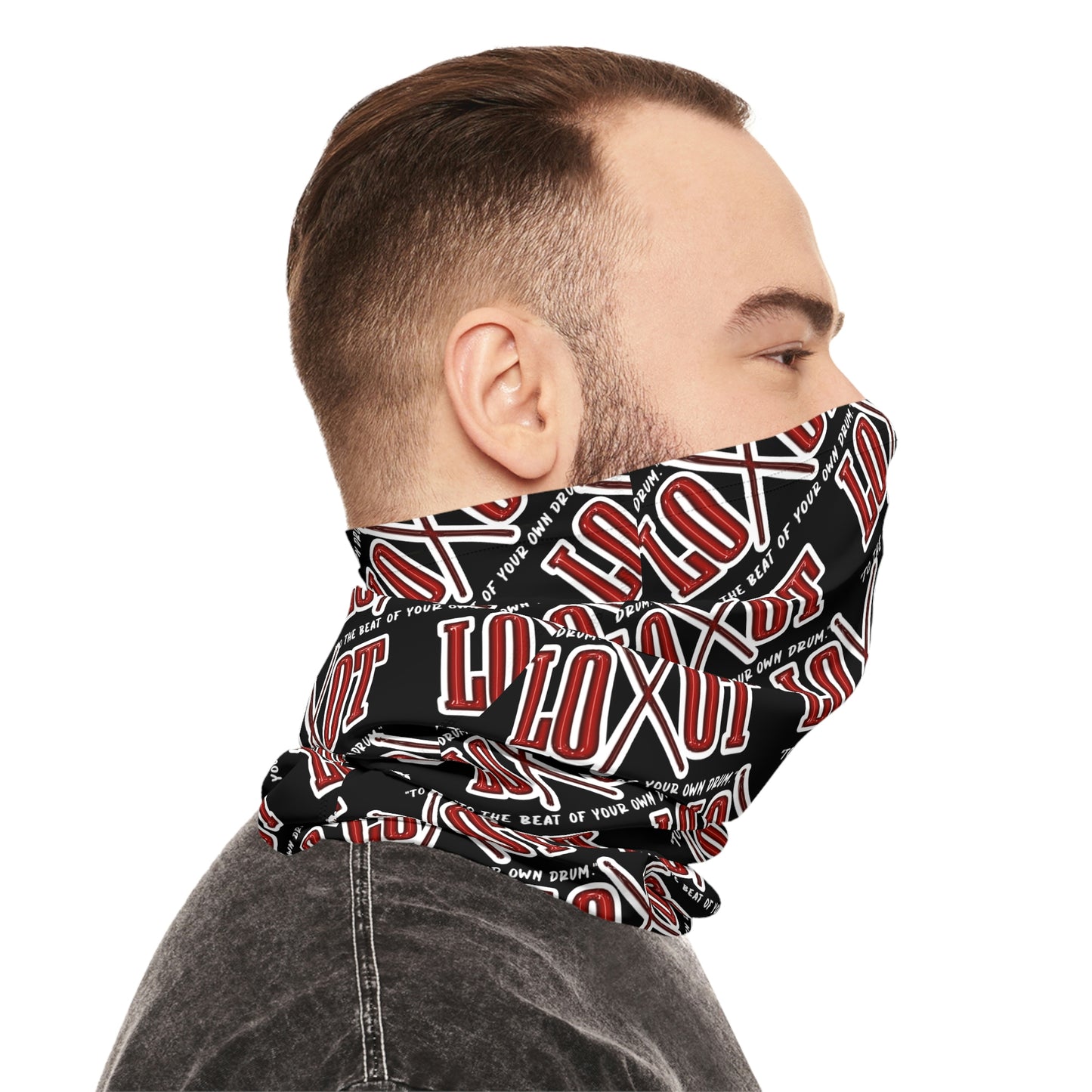 All Over Neck Gaiter (Black) - The LOOT Brand Apparel & Music